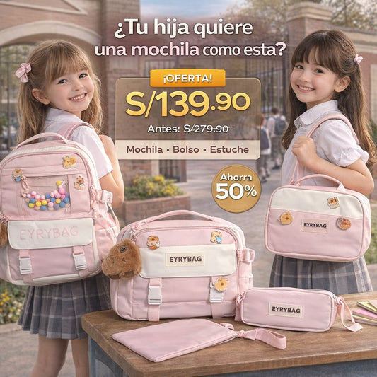 JUEGO DE 5 PIEZAS DE MOCHILA 🤩🤩